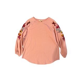 Matilda Jane Women's Embroidered Pink Floral Top Size Medium